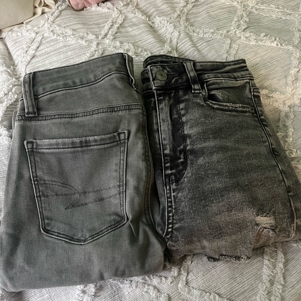 American Eagle 2 Pairs of Grey Ripped Jeans